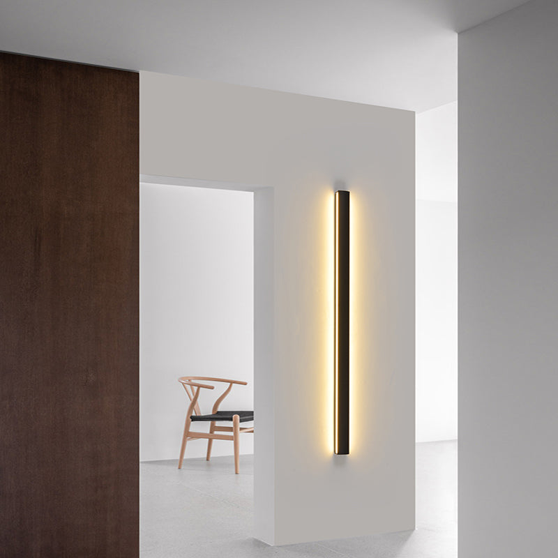 Luz de luz lineal de estilo contemporáneo de estilo lineal de metal 1 luces de pared de luz en negro