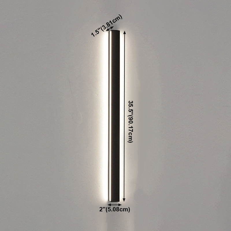 Luz de luz lineal de estilo contemporáneo de estilo lineal de metal 1 luces de pared de luz en negro