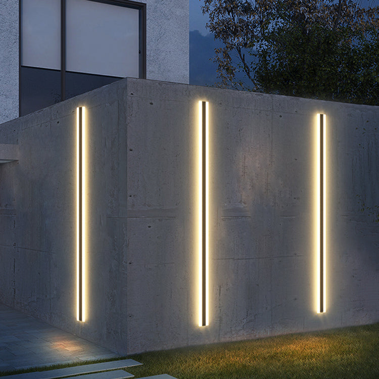 Luz de luz lineal de estilo moderno Luces de metal 1 luces de pared de luz en negro