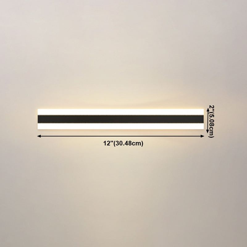 Luz de luz lineal de estilo moderno Luces de metal 1 luces de pared de luz en negro