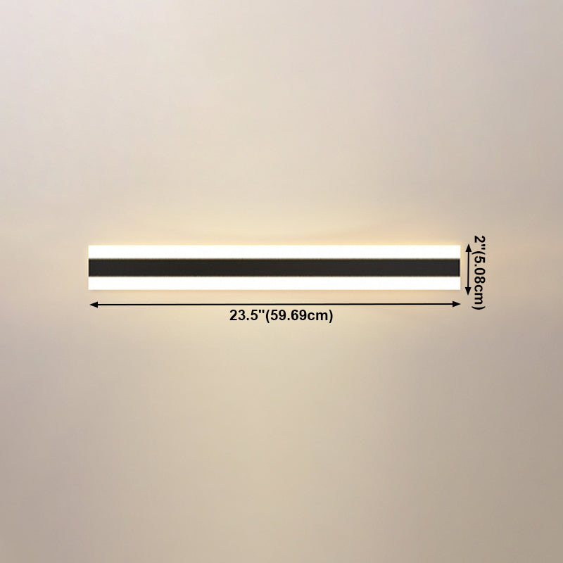 Luz de luz lineal de estilo moderno Luces de metal 1 luces de pared de luz en negro