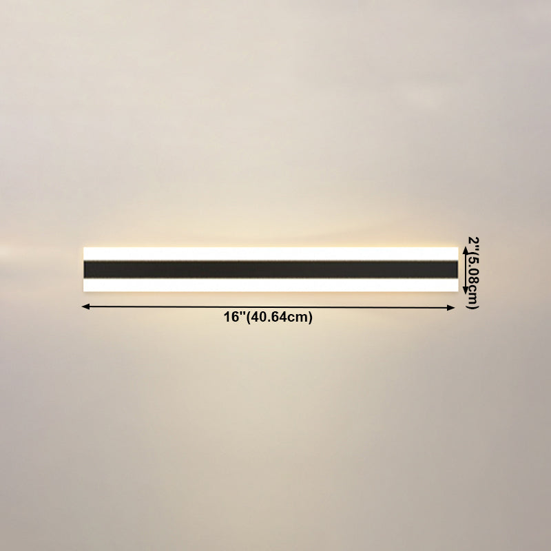 Luz de luz lineal de estilo moderno Luces de metal 1 luces de pared de luz en negro