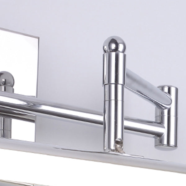 1-Light Linear Mirror Wall Lighting Modern Style Metal Wall Mounted Light in Silver