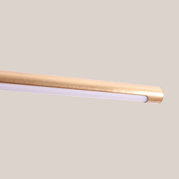 1-Light Metal Linear Wall Lighting Modern Style Wall Mirror Mount Light Fixture in Brass