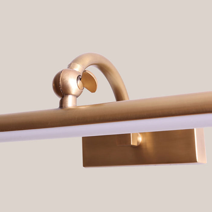 1-Light Metal Linear Wall Lighting Modern Style Wall Mirror Mount Light Fixture in Brass