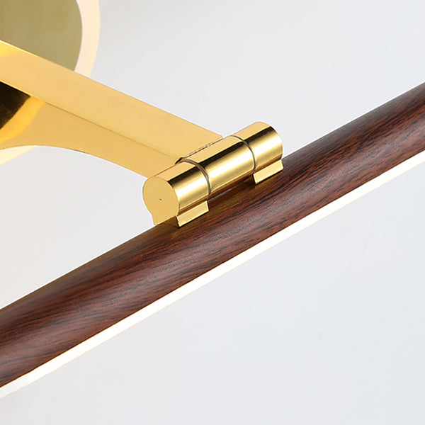 1-Light Metal Wall Lighting Modern Style Linear Mirror Wall Mounted Light in Brown