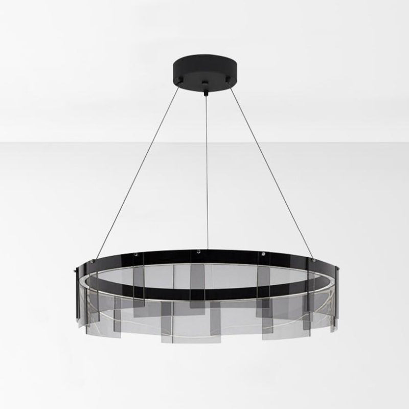 Nordic Contemporary Style LED Chandelier Pendant Light Circular Glass Chandelier