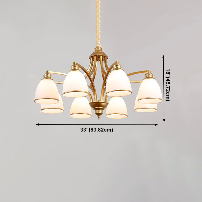 Lustre de lustre géométrique américain lustres en métal avec une teinte en verre