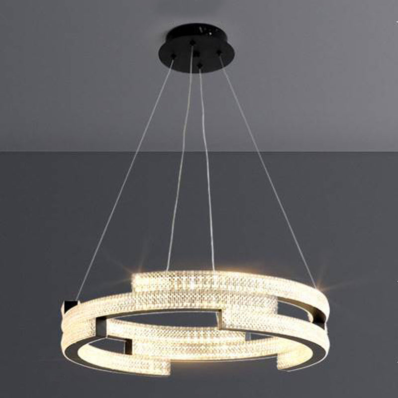 Lampadario moderno di lussuoso lampadario a sospensione di cristallo geometrico a sospensione del lampadario appeso