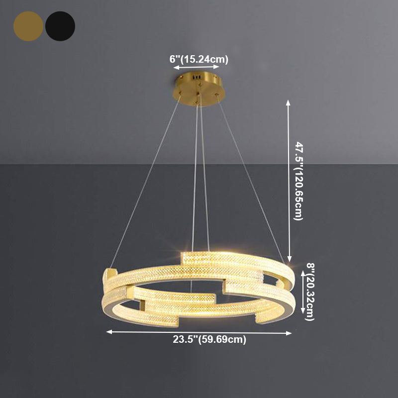 Lampadario moderno di lussuoso lampadario a sospensione di cristallo geometrico a sospensione del lampadario appeso