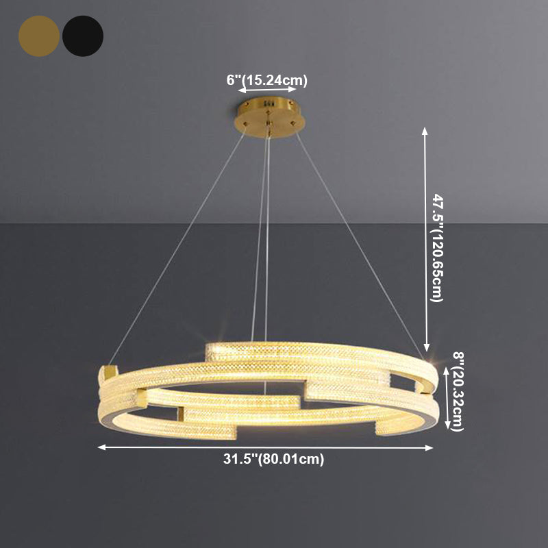 Lampadario moderno di lussuoso lampadario a sospensione di cristallo geometrico a sospensione del lampadario appeso
