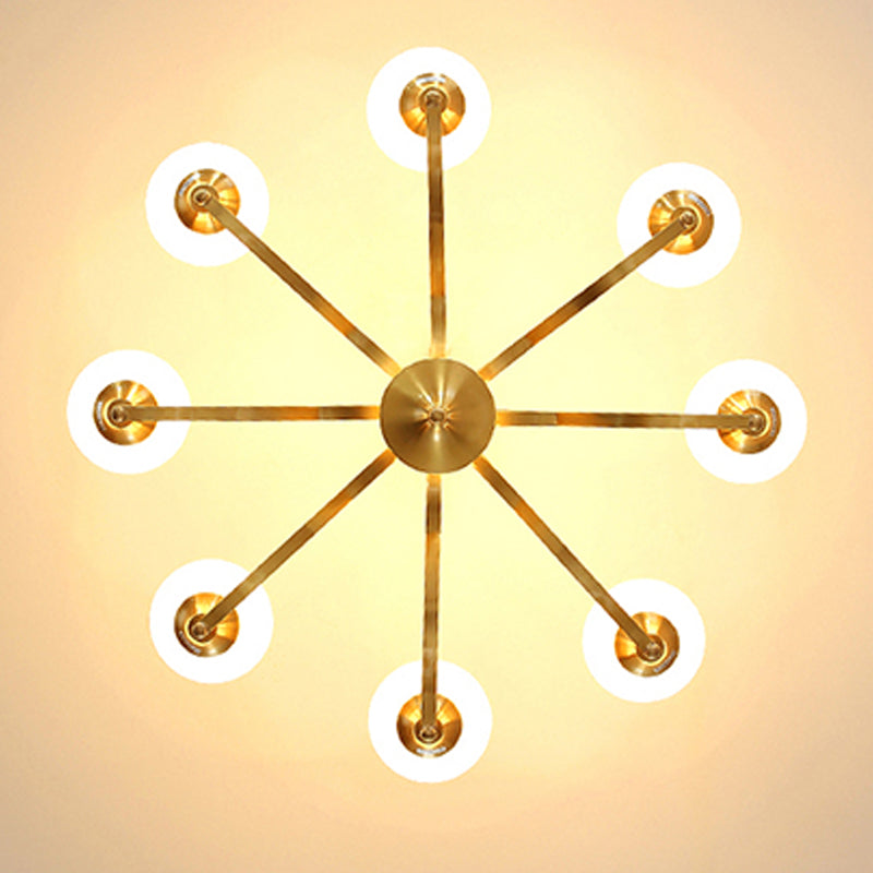 Lustres américains modernes d'éclairage de lustre en cuivre moderne avec teinte en verre