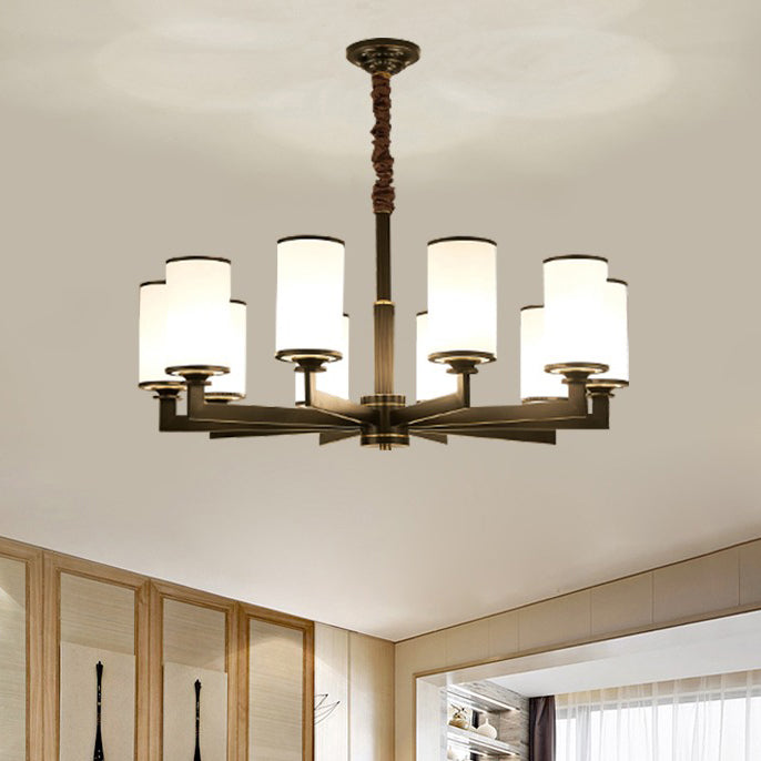 Lustre de lustre cylindrique américain lustre de plafond en cuivre