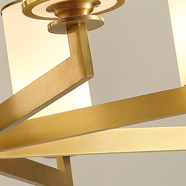 Lustre de lustre cylindrique américain lustre de plafond en cuivre