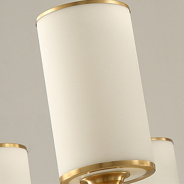 Lustre de lustre cylindrique américain lustre de plafond en cuivre