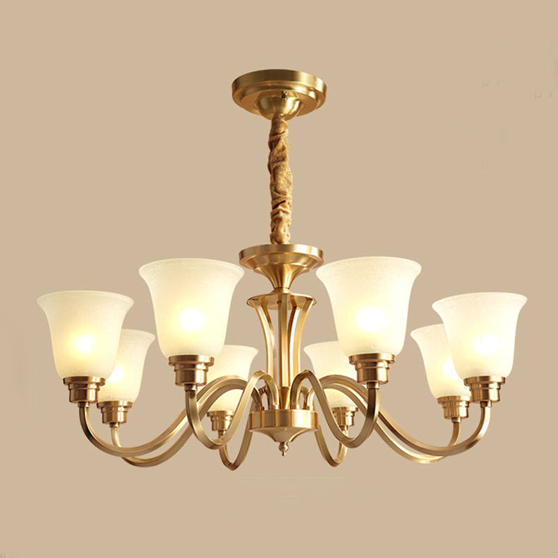 Bell Shape Pendant Lights Modern Glass Pendant Chandelier in Gold Finish