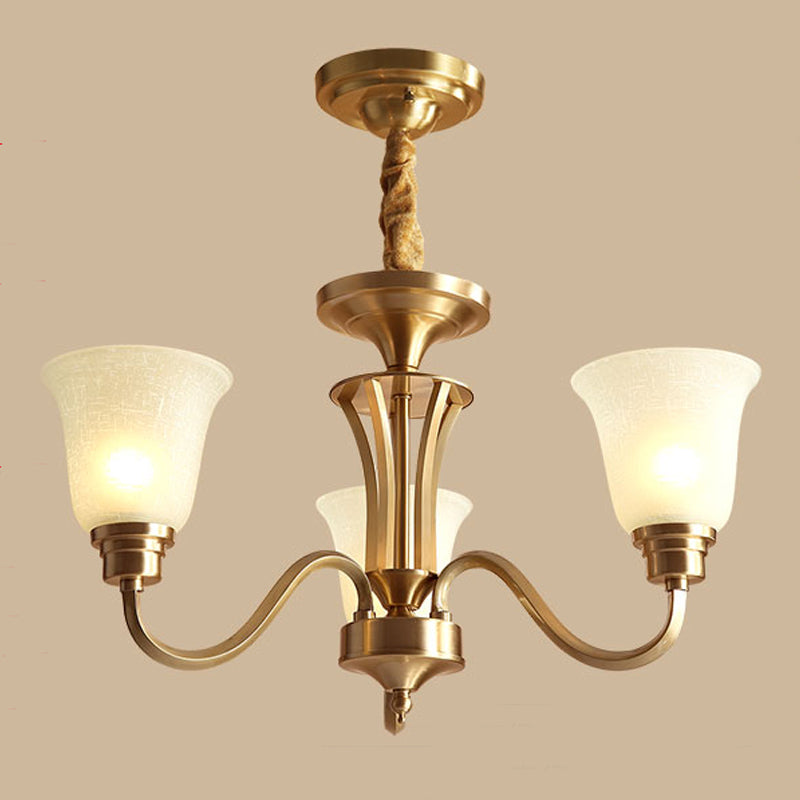 Bell Shape Pendant Lights Modern Glass Pendant Chandelier in Gold Finish
