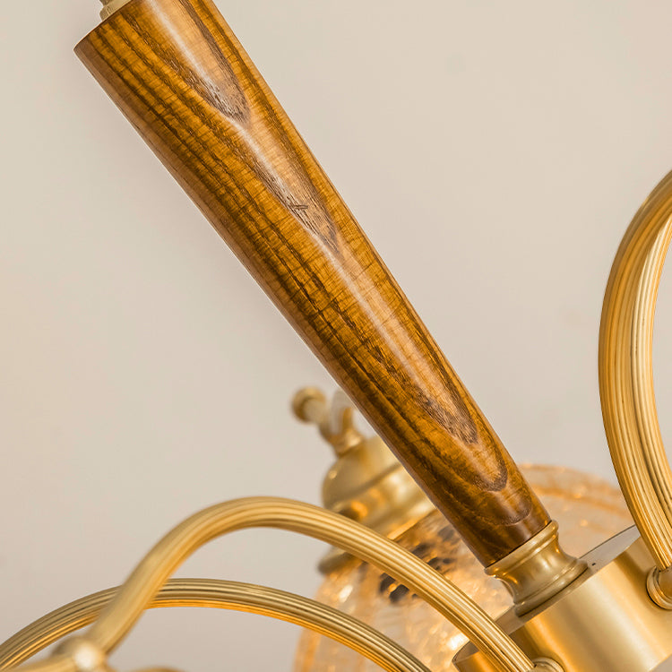 Modern Dome Chandelier Lighting Fixtures Glass Pendant Chandelier in Gold