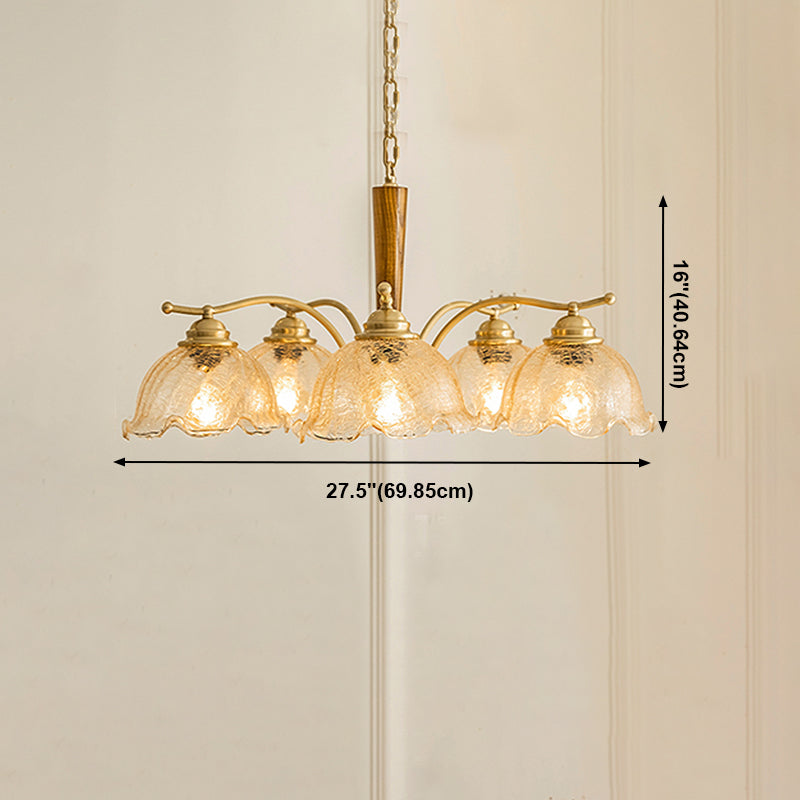 Modern Dome Chandelier Lighting Fixtures Glass Pendant Chandelier in Gold