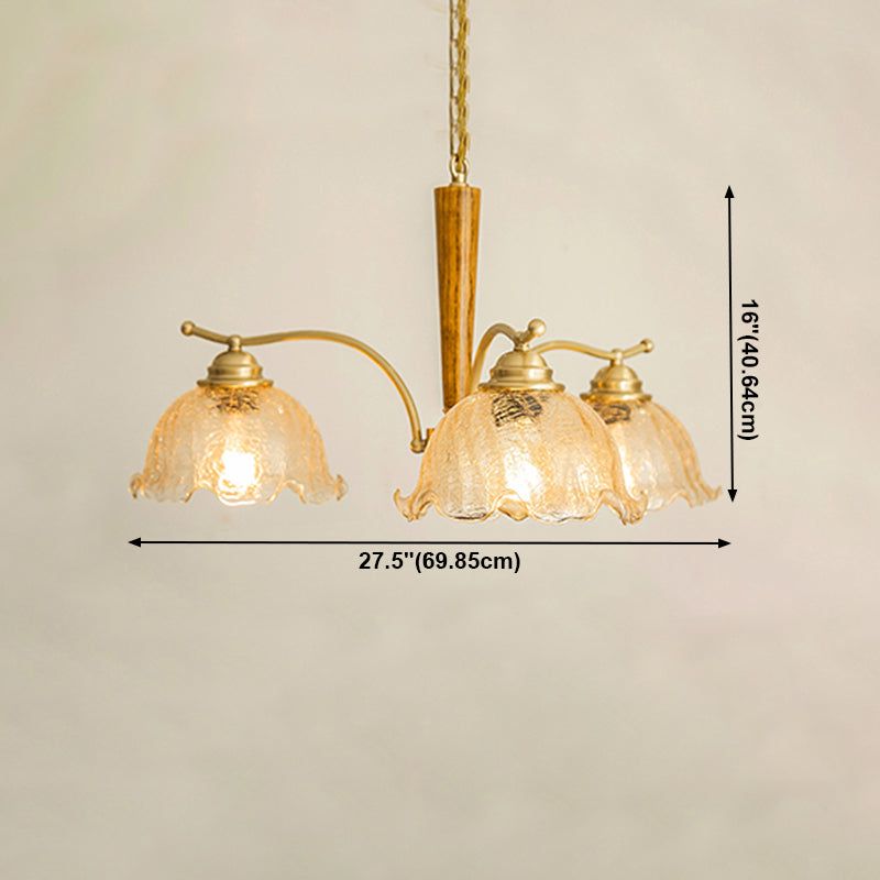 Moderni cupola lampadario del lampadario a pendente in vetro in oro