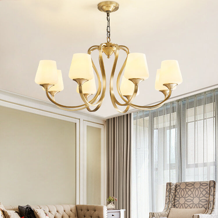 Jar-Shaped Pendant Lights Modern Glass Pendant Chandelier in Gold