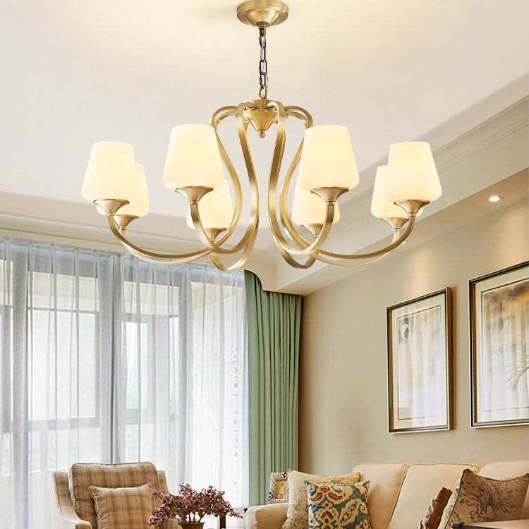 Jar-Shaped Pendant Lights Modern Glass Pendant Chandelier in Gold