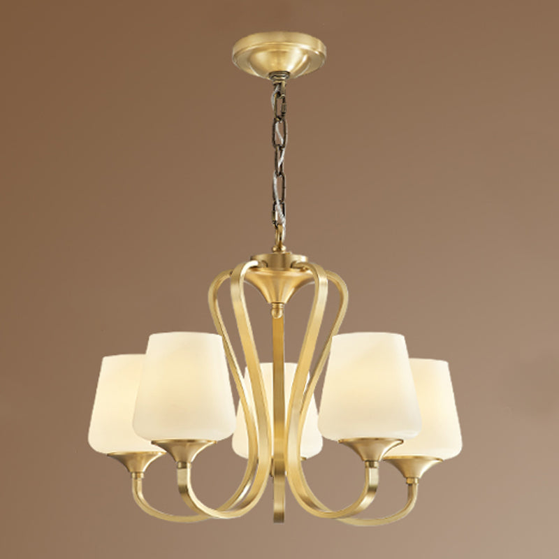 Jar-Shaped Pendant Lights Modern Glass Pendant Chandelier in Gold
