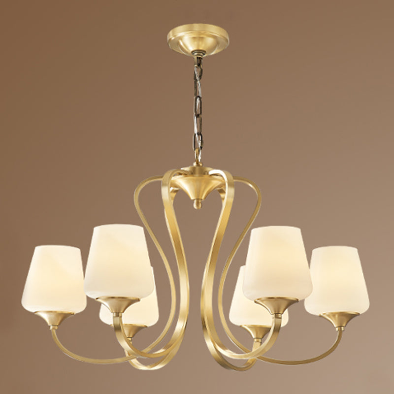 Jar-Shaped Pendant Lights Modern Glass Pendant Chandelier in Gold