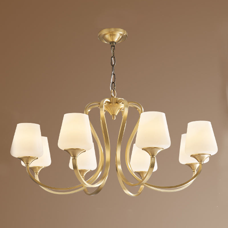 Jar-Shaped Pendant Lights Modern Glass Pendant Chandelier in Gold