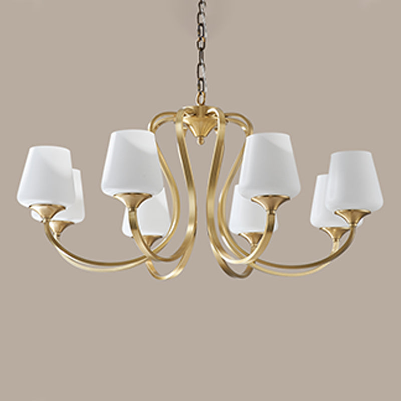 Jar-Shaped Pendant Lights Modern Glass Pendant Chandelier in Gold