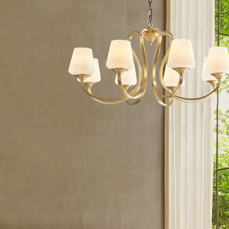 Jar-Shaped Pendant Lights Modern Glass Pendant Chandelier in Gold