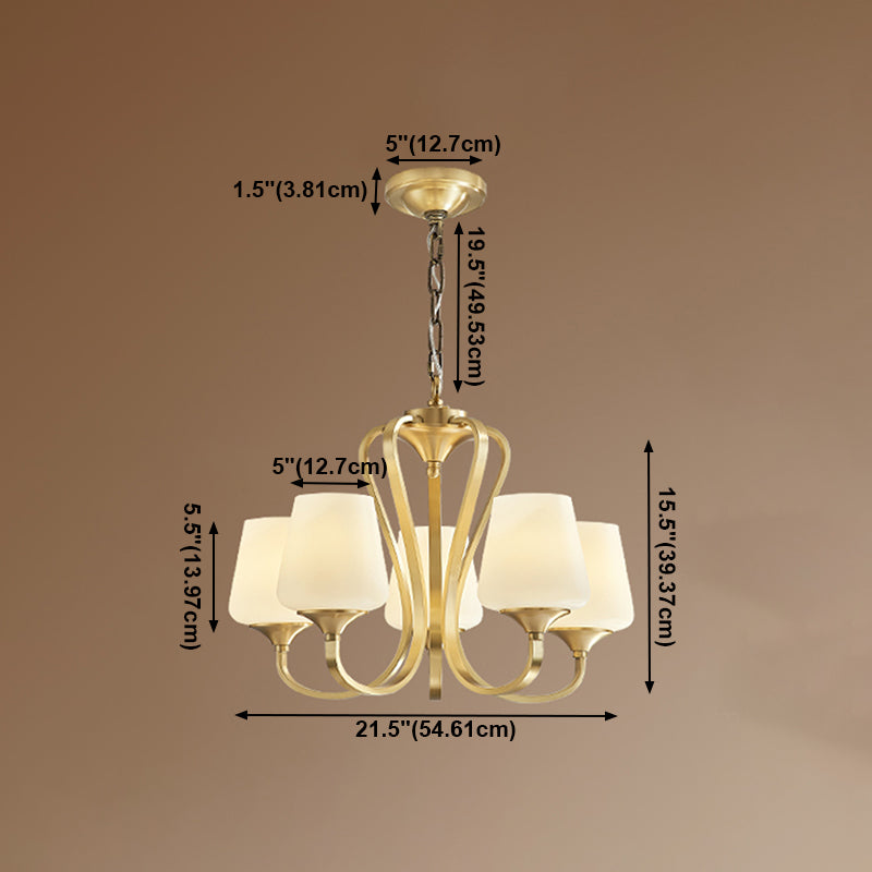 Jar-Shaped Pendant Lights Modern Glass Pendant Chandelier in Gold