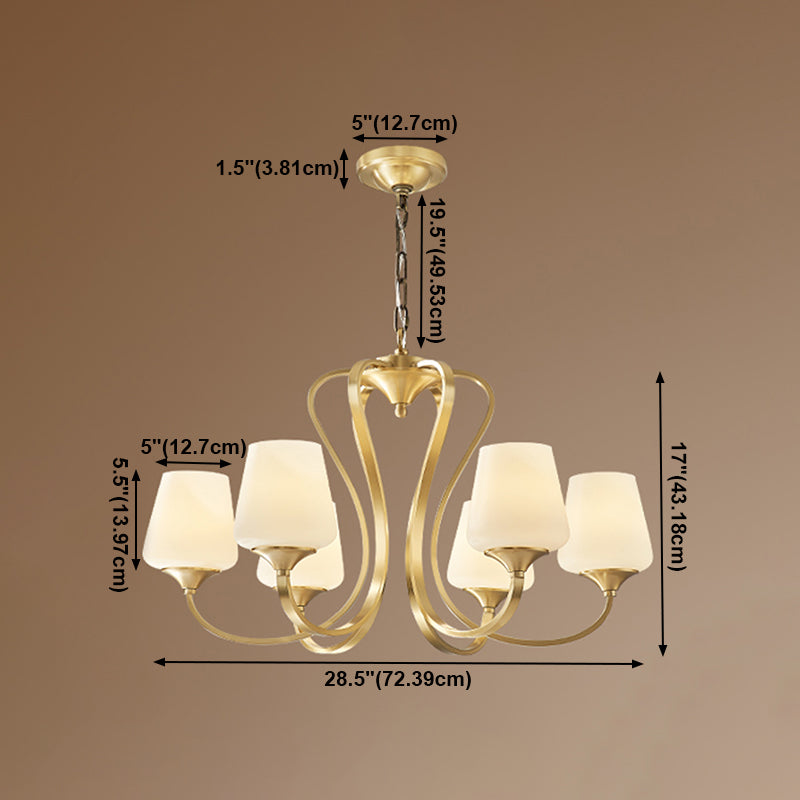 Jar-Shaped Pendant Lights Modern Glass Pendant Chandelier in Gold