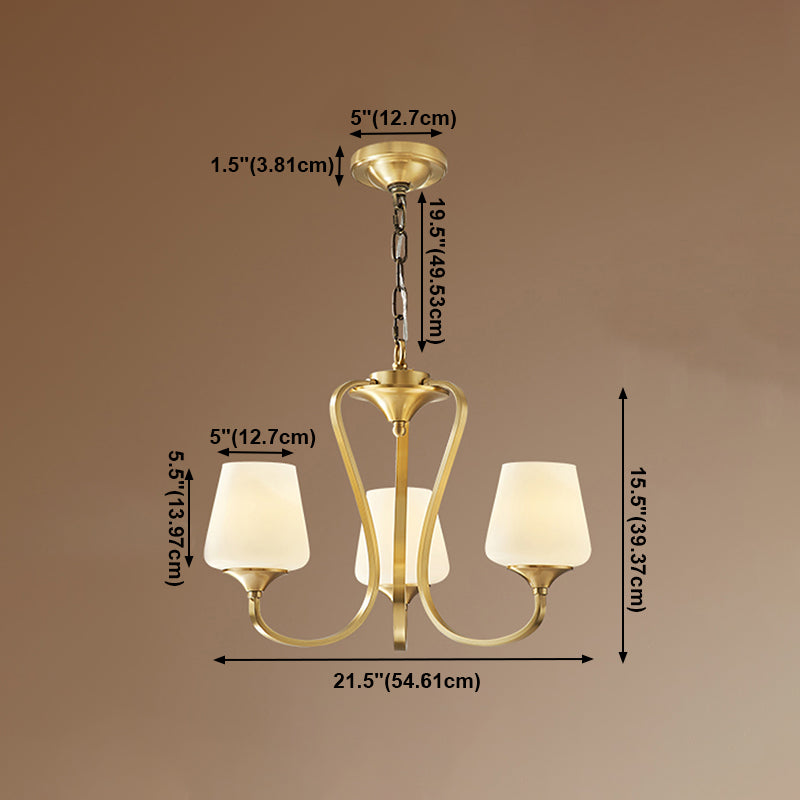 Jar-Shaped Pendant Lights Modern Glass Pendant Chandelier in Gold