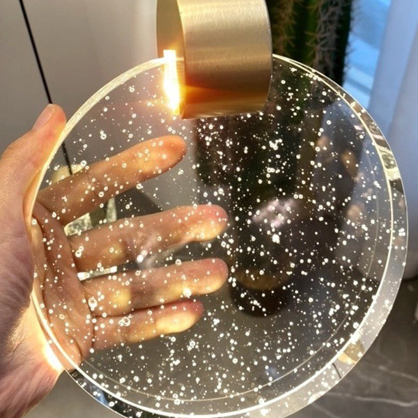 Aluminiumgold LED Hängende Lampe im modernen Luxusstil Kristallgeometrischen Anhänger Licht für Schlafzimmer