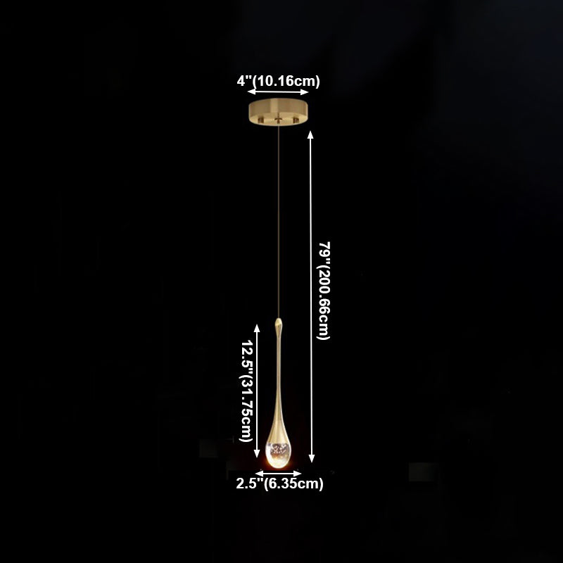 Aluminiumgold LED Hängende Lampe im modernen Luxusstil Kristallgeometrischen Anhänger Licht für Schlafzimmer