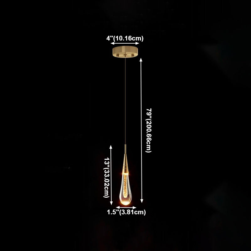 Aluminiumgold LED Hängende Lampe im modernen Luxusstil Kristallgeometrischen Anhänger Licht für Schlafzimmer