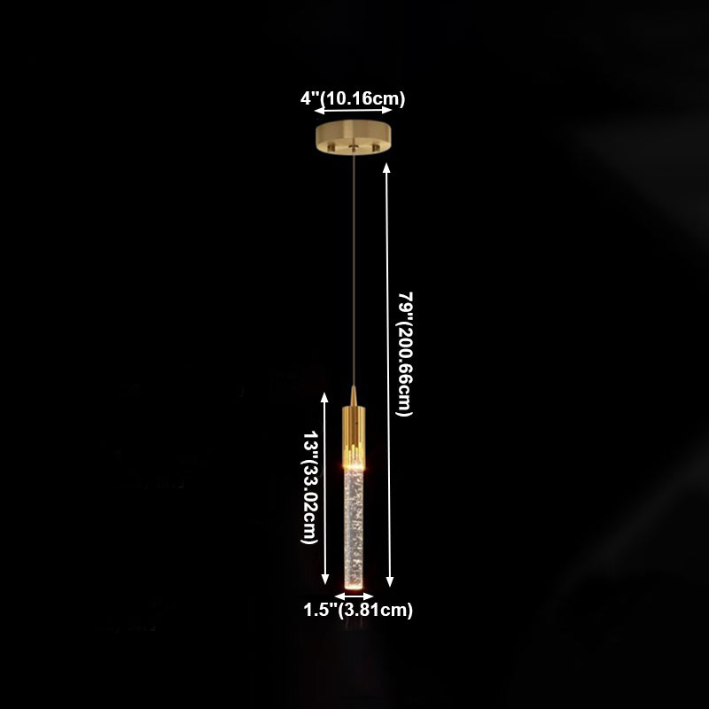 Aluminiumgold LED Hängende Lampe im modernen Luxusstil Kristallgeometrischen Anhänger Licht für Schlafzimmer