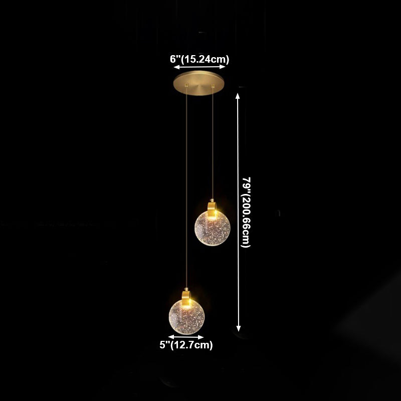 Aluminiumgold LED Hängende Lampe im modernen Luxusstil Kristallgeometrischen Anhänger Licht für Schlafzimmer