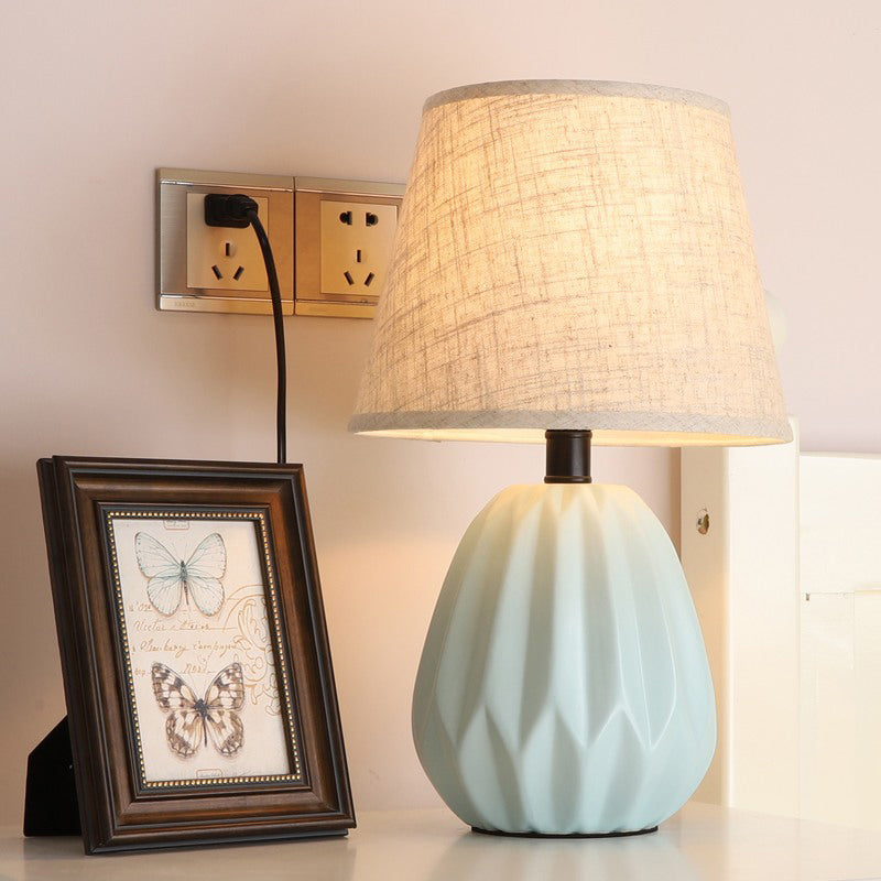 1 tête Conical Shade Task Éclairage modernisme Fabric de tissu Lumière en bleu pour l'étude