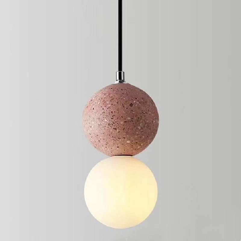 Globe Glass Pendant Light in Modern Creative Style Cement Single Hanging Lamp for Dining Room