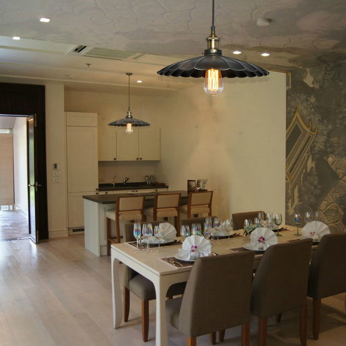 Luce singolo nero singolo in stile industriale in stile retrò lampada sospesa per luogo commerciale