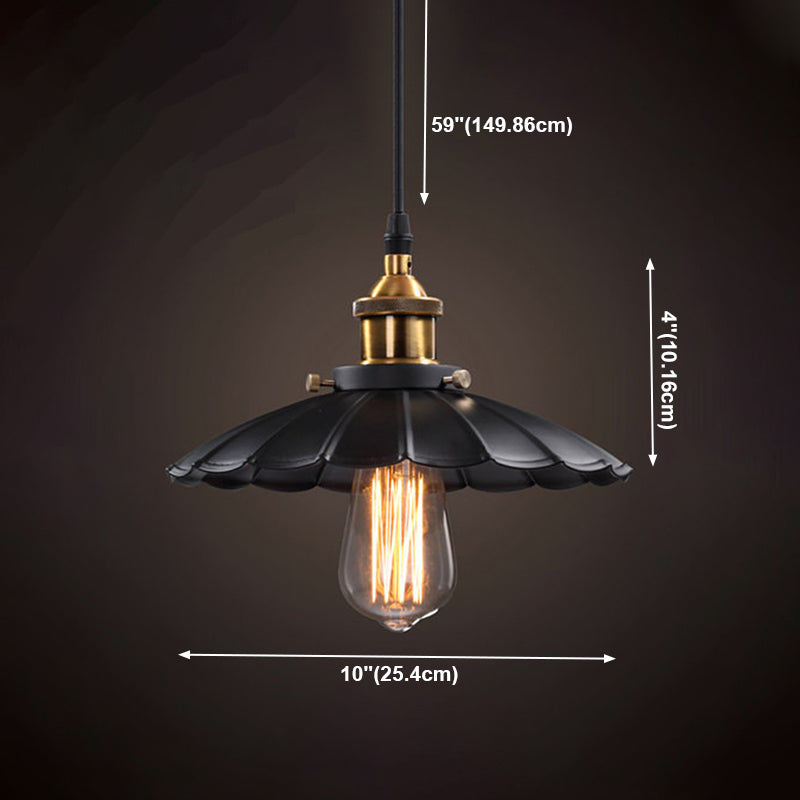Luce singolo nero singolo in stile industriale in stile retrò lampada sospesa per luogo commerciale