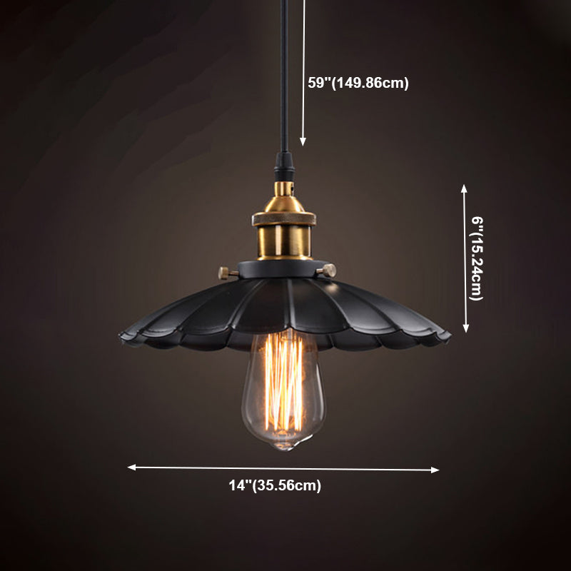 Luce singolo nero singolo in stile industriale in stile retrò lampada sospesa per luogo commerciale