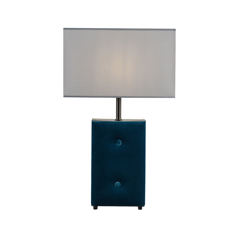 Tessuto per illuminazione da lavoro a forma di rettangolo modernista 1 lampadina Lampada da lettura per libri in blu