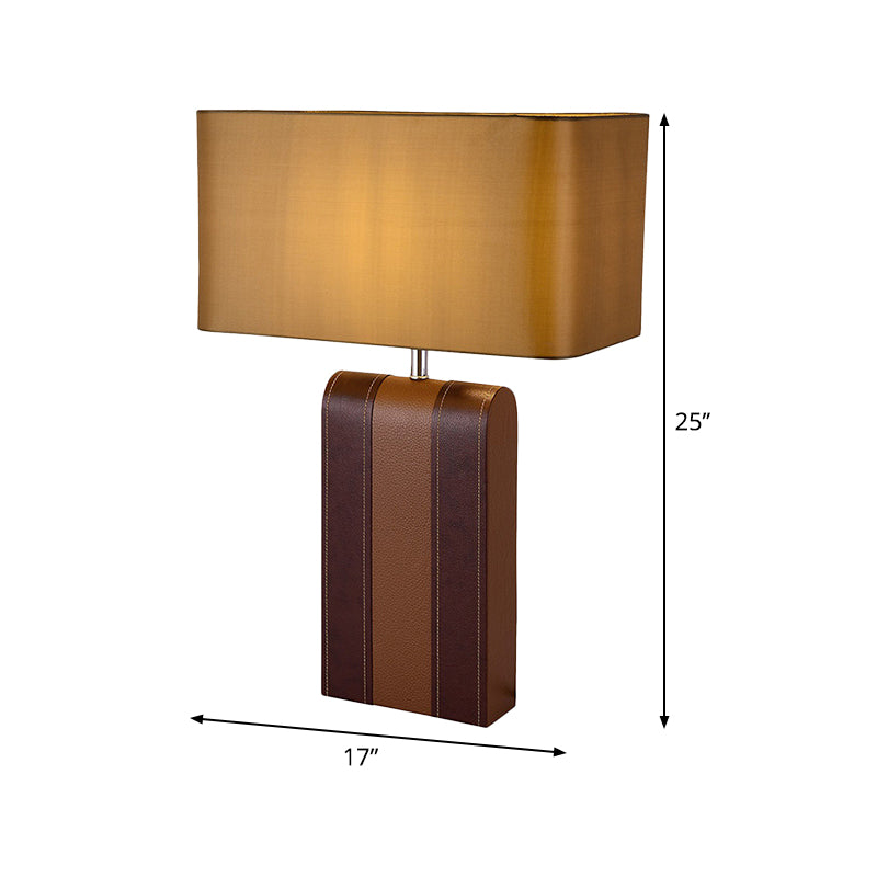 1 Kopf Rechteck -Schreibtisch hell modernistische Stofftischlampe in Braun für Esszimmer