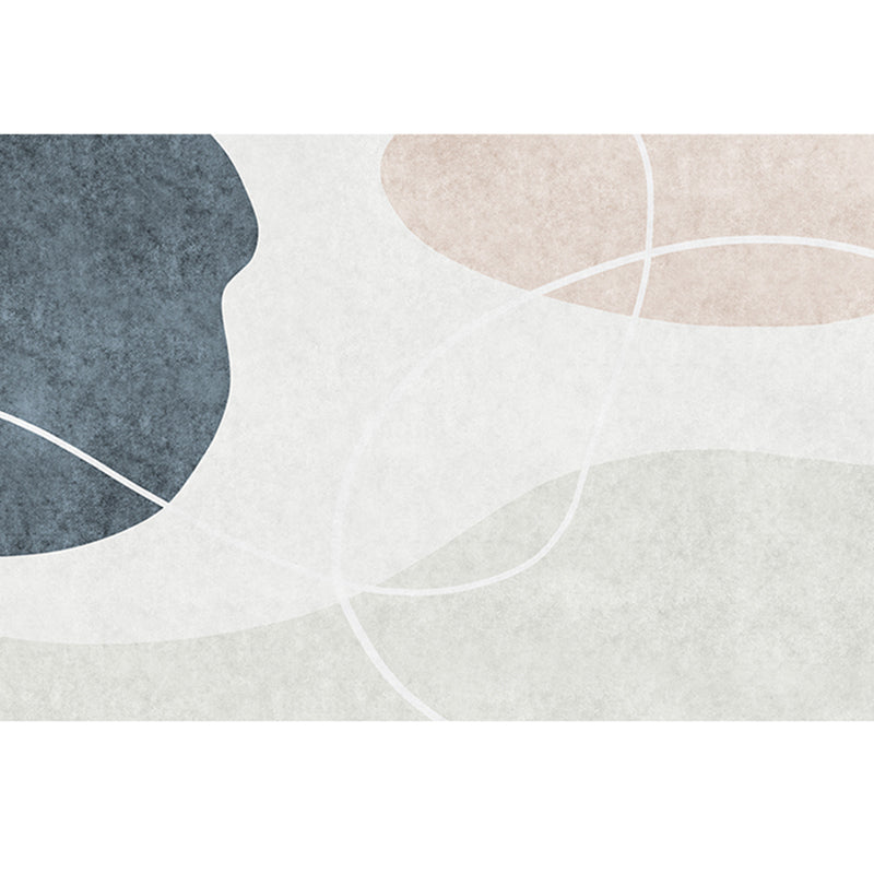 Modern Geometric Pattern Carpet Orange Polyester Area Rug Anti-Slip Easy Care Rug for Home Decor