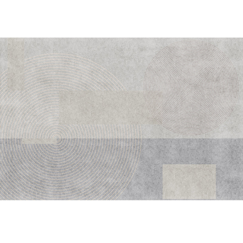 Modern Geometric Pattern Carpet Orange Polyester Area Rug Anti-Slip Easy Care Rug for Home Decor