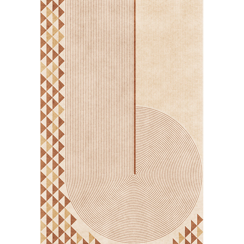Modern Geometric Pattern Carpet Orange Polyester Area Rug Anti-Slip Easy Care Rug for Home Decor