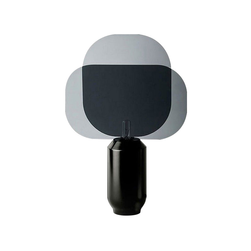 Lampada da comodino a 1 testa in acrilico con illuminazione da lavoro oblunga modernista in nero con base in resina